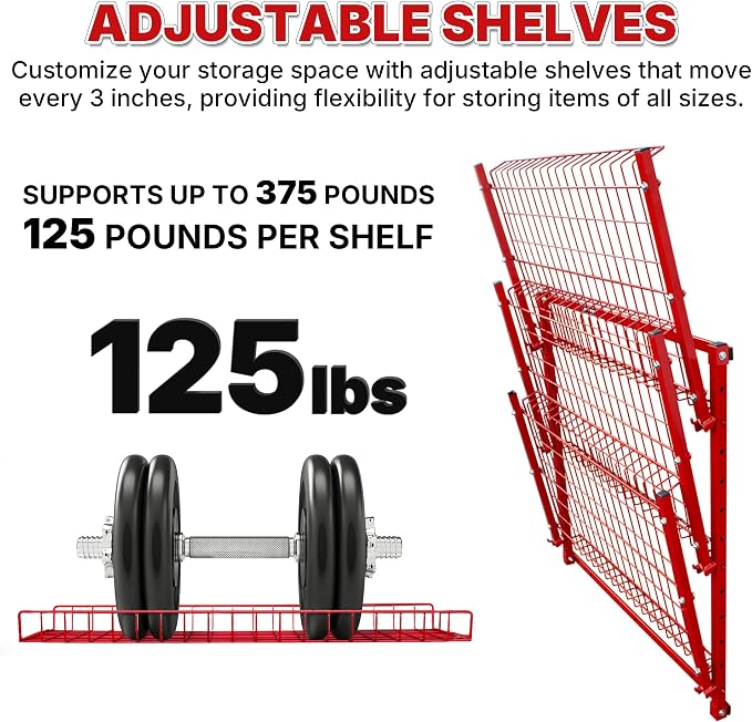 LAUCO Wall Mounted Storage Rack, 3-Level Metal Wall Shelving - Image 4