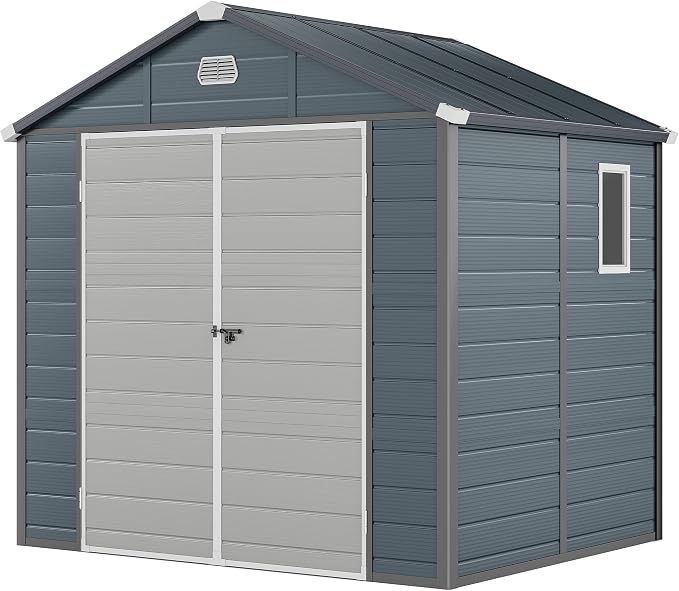 YITAHOME 8x6.2FT Outdoor Storage Shed w/o Floor, All-Weather Plastic Shed by YITAHOME