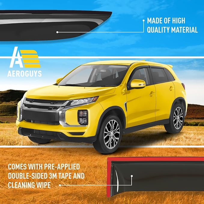 Extra Durable Window Deflectors Tape-On Window Visors Rain Guards Fit - Image 6