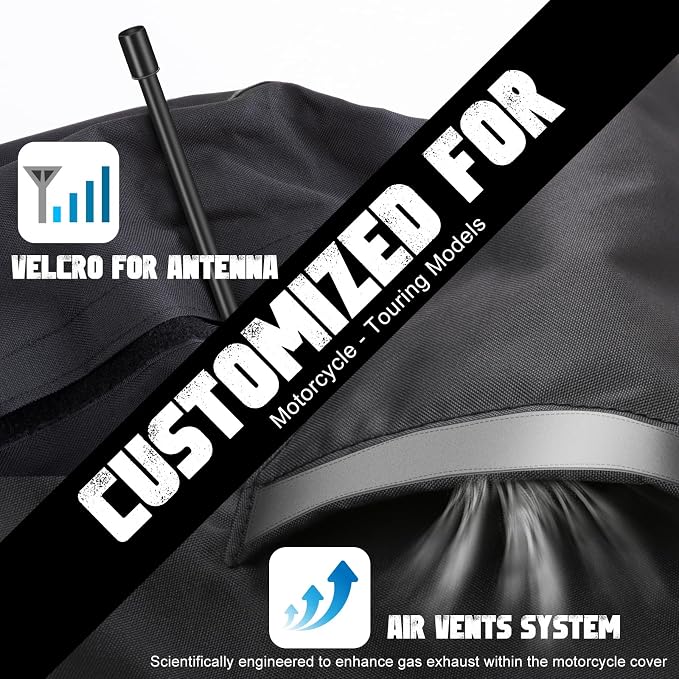 Motorcycle Cover with Side+Top Box Heavy Duty 420D Waterproof - Image 5
