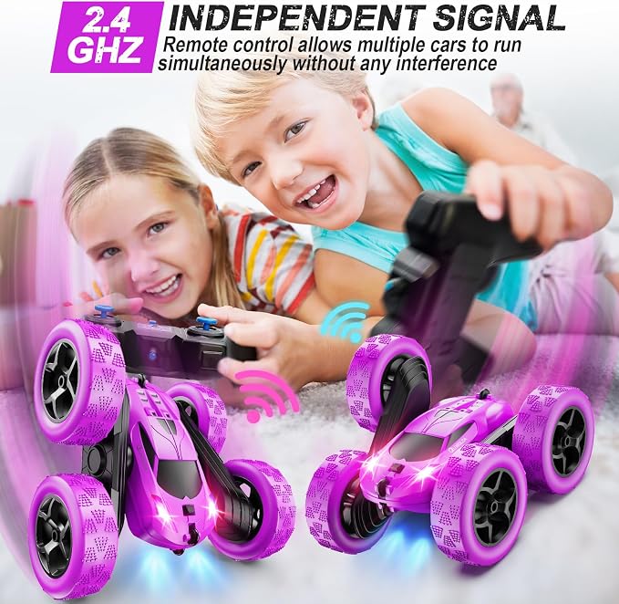 RC Cars, 2.4 GHZ Double Sided RC Stunt Car 360° Rotating Remote Control Crawler - Image 3