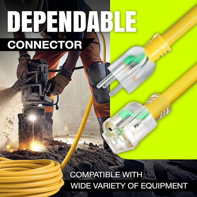 3ft Outdoor/Indoor Extension Cord 10/3 Gauge Ultra Heavy Duty 3 Prong SJTW - Image 4