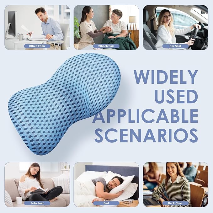 Lumbar Support Pillow Ergonomic Memory Foam, Relieve Back Pain, CMFY Breathable - Image 5