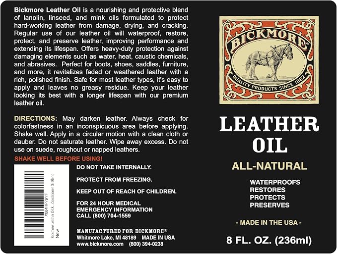 Leather Oil Leather Conditioner 8oz | Waterproofs, and Restores Boots, and All - Image 4