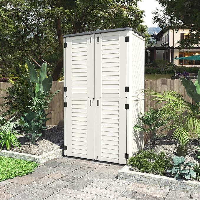 HOMSPARK Storage Shed Weather Resistance, Outdoor Storage Cabinet - Image 2