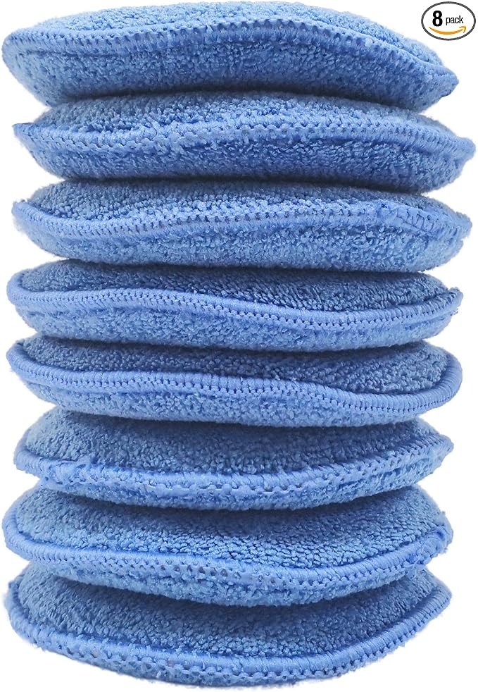 Polyte Microfiber Detailing Wax Applicator Pad, 8 Pack by Polyte
