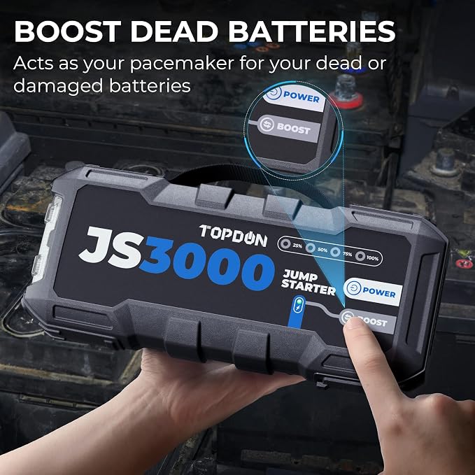 JS3000 12V 3000A Battery Booster Jump Starter Pack - Image 6