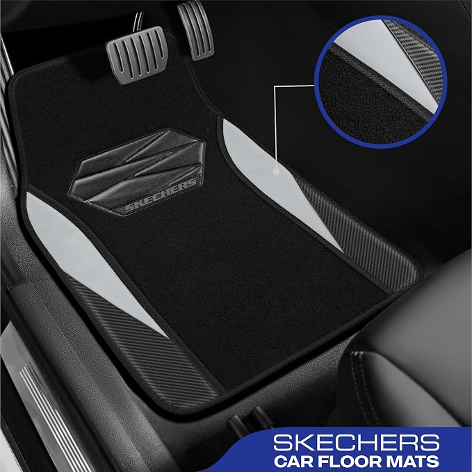 Skechers Car Floor Mats, Waterproof Universal Fit Car Mats, Faux Leather Car - Image 2