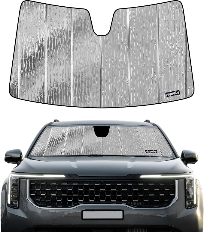 Windshield Sun Shade for Kia Carnival 2021-2025, Front Window Sunshade Shield by Pigenius