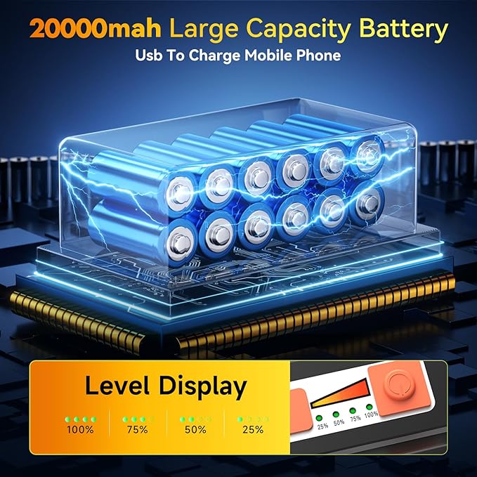 200W Led Work Light Rechargeable, 20000MAh Solar Portable Light, 20000LM - Image 4