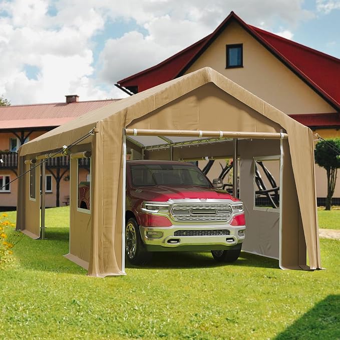 12x20ft Heavy Duty Carport Outdoor Canopy Portable Garage by Wpond