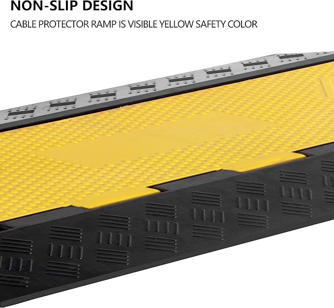 1 Pack Rubber Cable Ramp Hose Cable Protector Ramp 5 Channel 22000Lbs Load - Image 5
