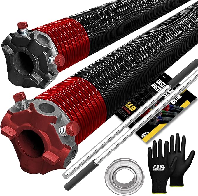 Garage Door Torsion Springs 225x2x27 Includes 1” Steel Bearing, and Winding Bars by GASHardware