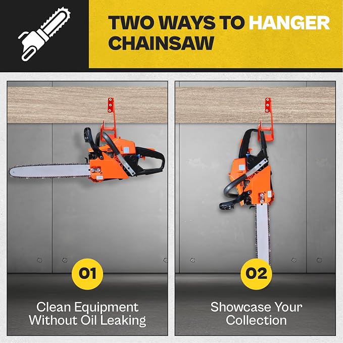 2 Pack Heavy Duty Chainsaw Wall Mount Holder – Chainsaw Hanger Rack - Image 8