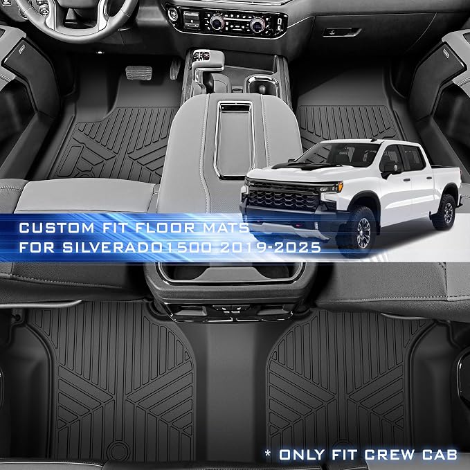 Floor Mats for 2019-2024 2025 Chevy Silverado 1500/GMC Sierra 1500 & 2020-2025 - Image 2