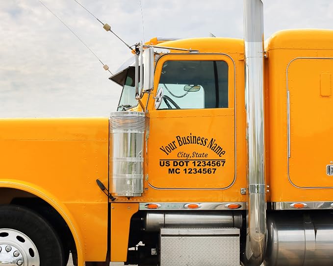 Custom US DOT Trucking Decal Stickers Tow Truck, 18 Wheeler, Van MC Number - Image 2