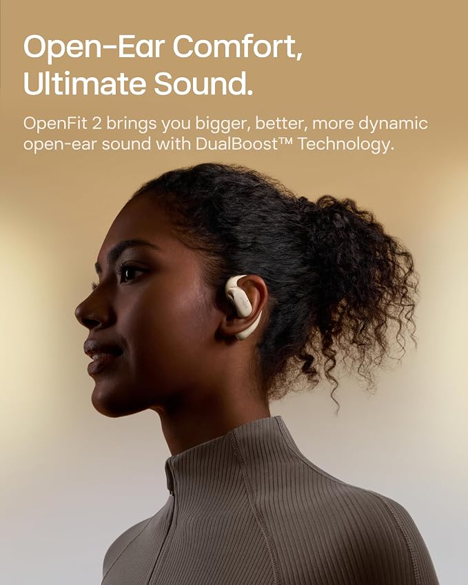 SHOKZ New OpenFit 2 Open-Ear Headphones, True Wireless Bluetooth Earphones - Image 3