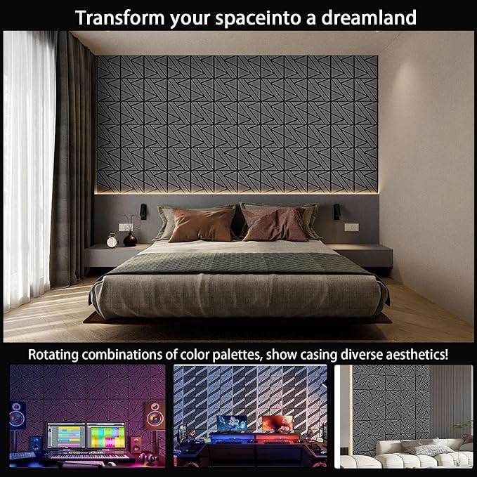 8 Pack Self-Adhesive Soundproof Wall Panels, 1.2lb/ft³ High Density, Thicker - Image 6