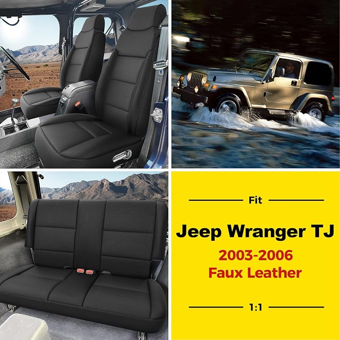 GIANT PANDA Full Set Car Seat Covers Customized Jeep Wrangler TJ Rubicon Sahara - Image 2