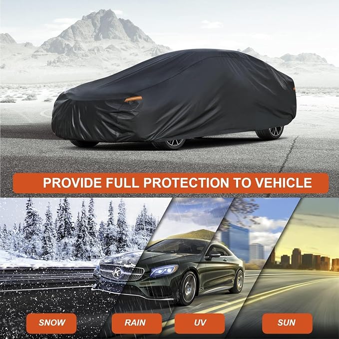 Kayme 7 Layers Heavy Duty Car Cover Waterproof All Weather, Universal Fit - Image 5