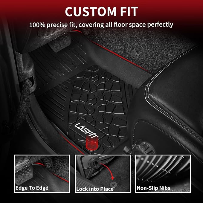 LASFIT Floor Mats for Jeep Wrangler Unlimited 4XE 2021-2024 2025 4 Door Plug-in - Image 3
