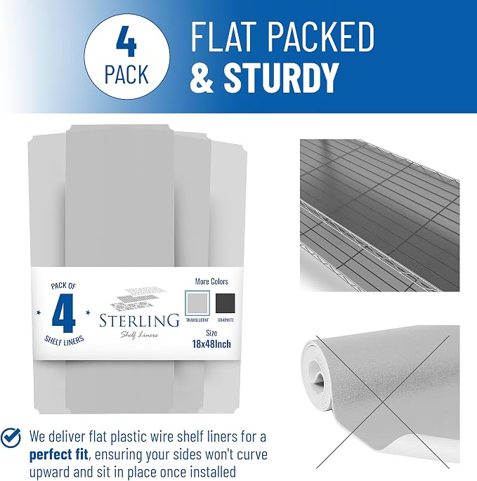 Sterling Shelf Liners Wire Rack Covers: Plastic Shelf Liner Cover - Image 4