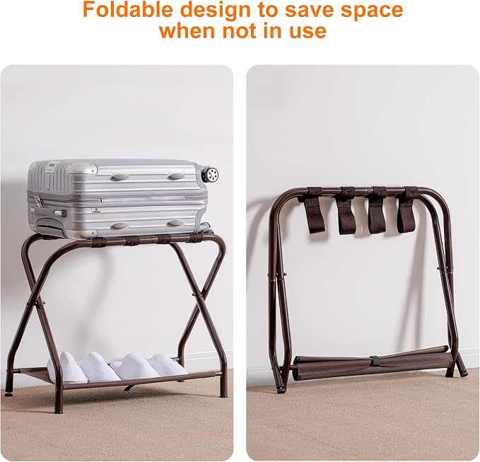 Heybly Luggage Rack, Steel Folding Suitcase Stand - Image 6