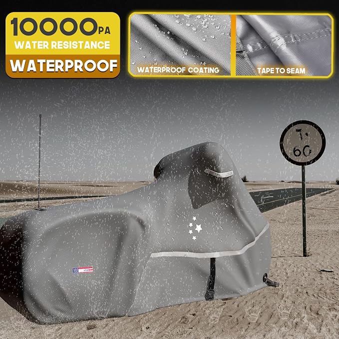 Motorcycle Cover LI LIBZAKI 600D Heavy Duty Storage All Season Universal - Image 3