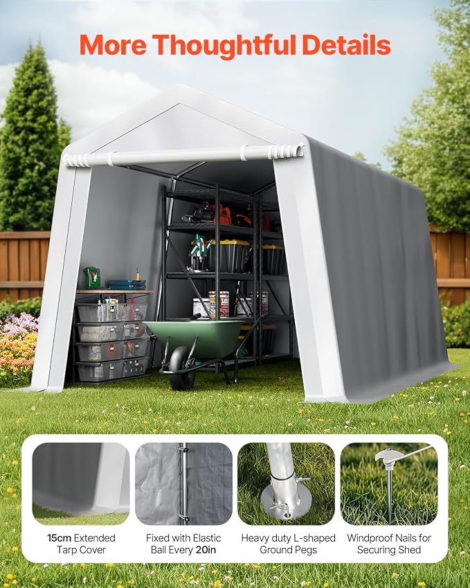 VEVOR Outdoor Storage Shed, 8 x 14 ft Portable Storage Tent - Image 6