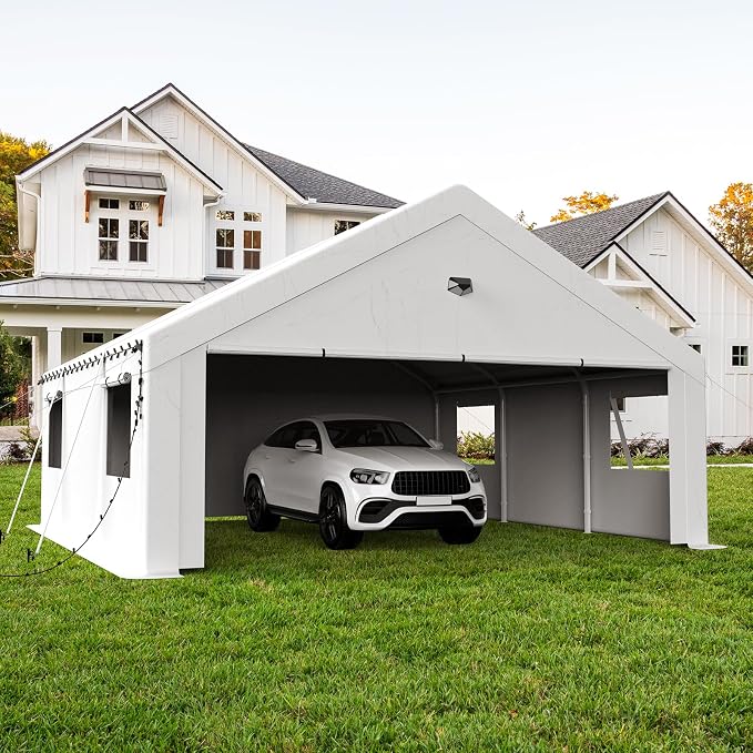 20x20 Carport, Heavy Duty Carport Canopy Garage by BENASS
