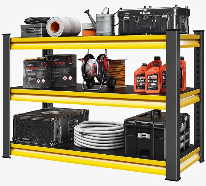 48" W Garage Shelving Heavy Duty, 1650LBS Loads Adjustable Garage Storage by Rufokisa