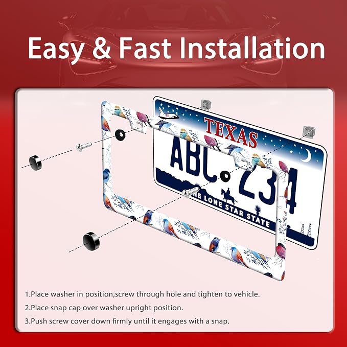 Bird License Plate Frame Funny Parrot Animal License Plate Frames Stainless - Image 3