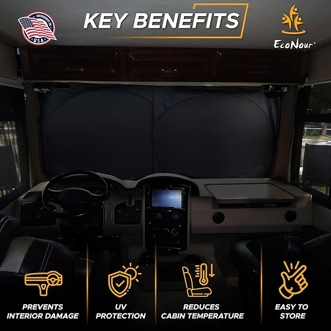 EcoNour Butterfly RV Windshield Sunshade | Windshield Cover Sunshade - Image 2