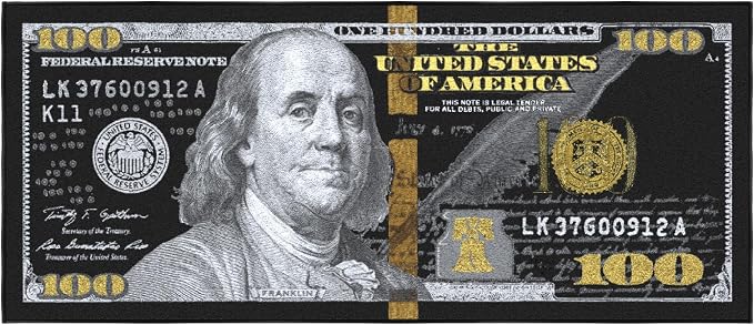 Ottomanson 22" x 53" $100 Bill Money Rug - Image 6