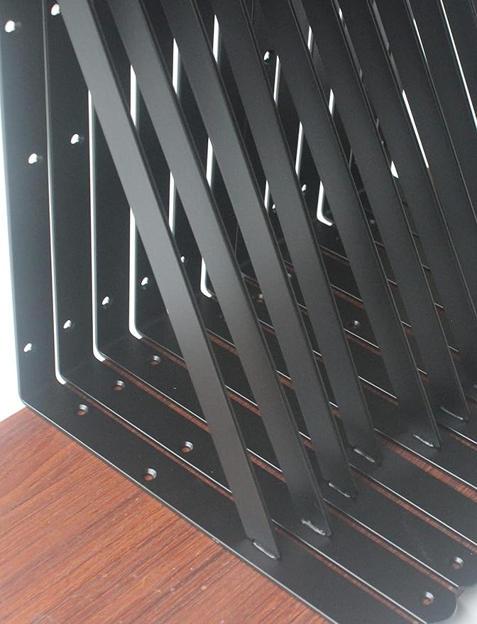 32 Pack L16 x H 10" Black Heavy Duty Shelf Brackets - Image 4