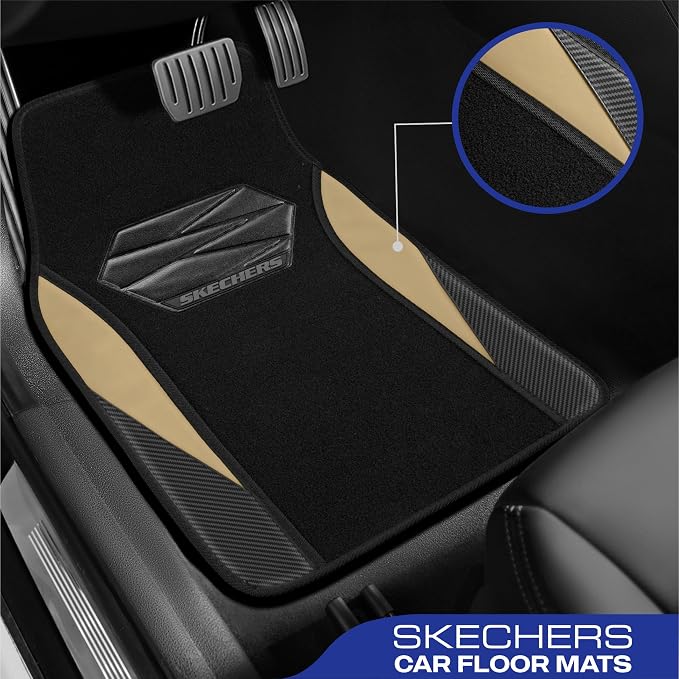 Skechers Car Floor Mats, Waterproof Universal Fit Car Mats, Faux Leather Car - Image 2