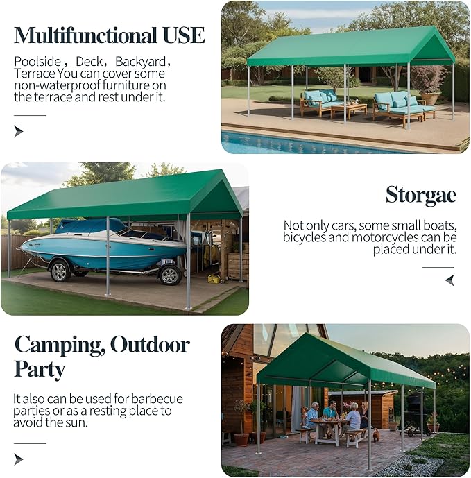 Shintenchi 10x20ft Heavy Duty Carport - Image 5