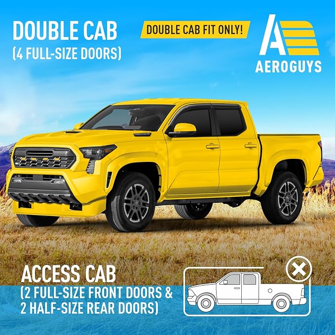 Extra Durable Window Deflectors Tape-On Window Visors Rain Guards Fit - Image 3
