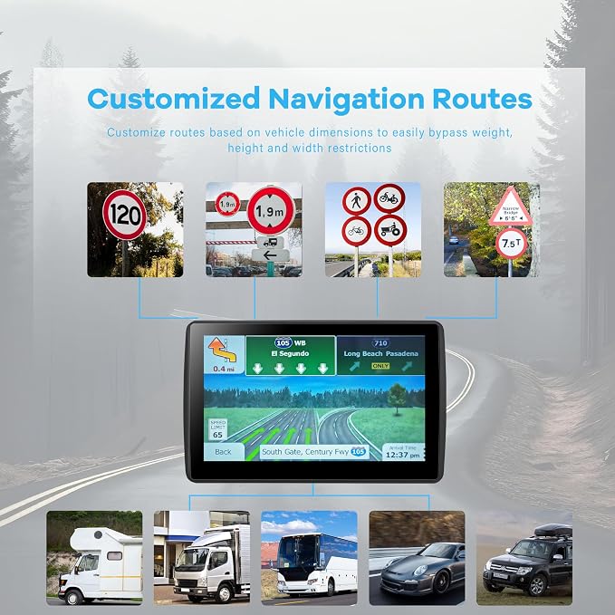 GPS Navigator for Car Truck RV, Latest 2025 Map 7 inch Touch Screen Car GPS - Image 2