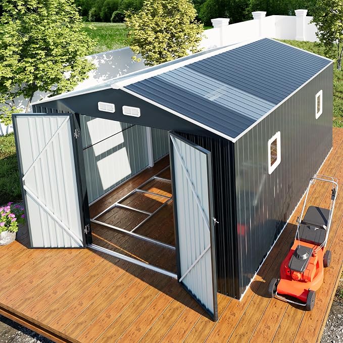 10x12 Metal Shed with Floor Frame Kit & Reinforced Construction by KKnowbody
