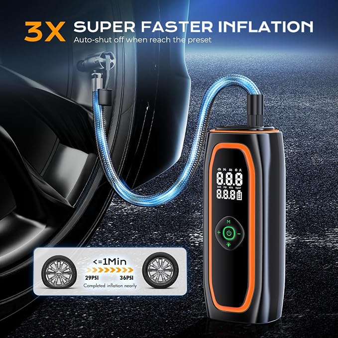 Tire Inflator Portable Air Compressor, 220PSI Air Pump - Image 2