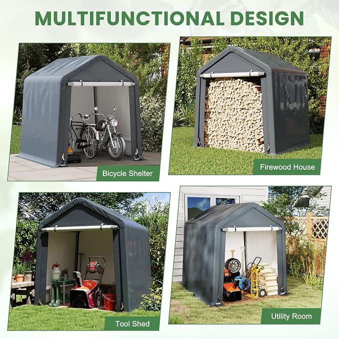 Tangkula 6x6.5Ft Portable Shed, Outdoor Storage Shelter - Image 7