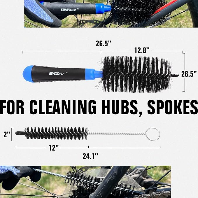BWSHLF Bike Cleaning Kit with 1 Storage Bag, 5 Brushes - Image 4