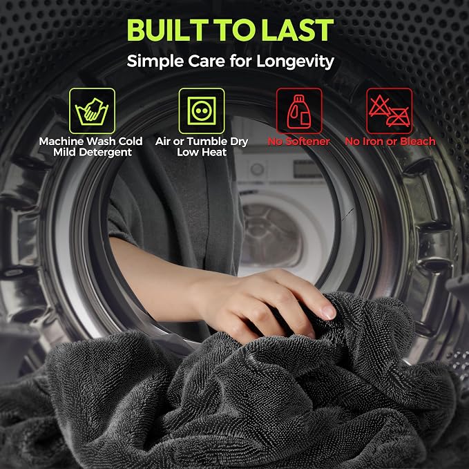 AutoManiacs Drying Towel for Car Detailing, 1500 GSM Ultra Super Absorbent - Image 6