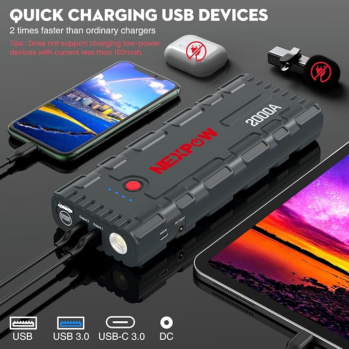 NEXPOW 2000A Peak Car Jump Starter - Image 3