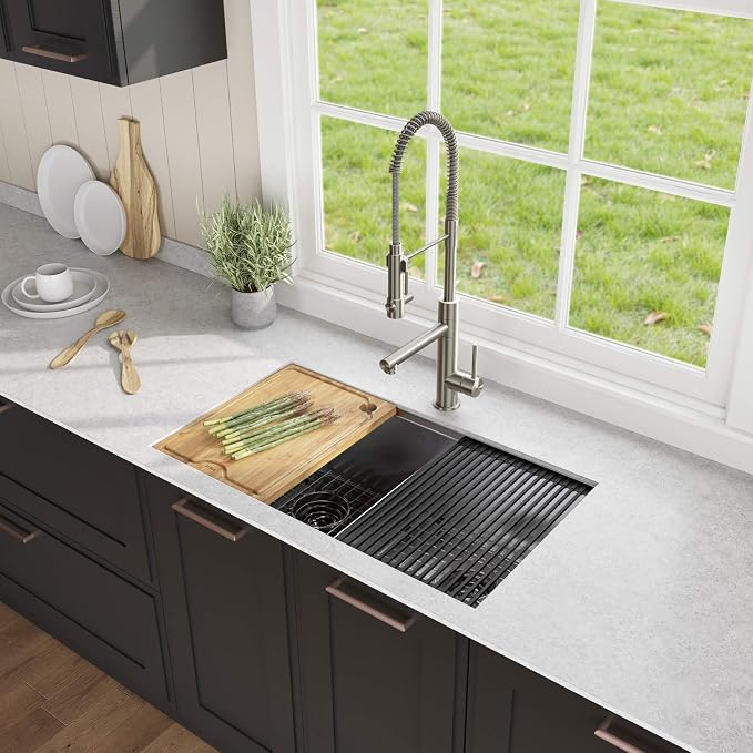 KRAUS Kore™ Workstation 33-inch Undermount 16 Gauge Double Bowl Stainless Steel - Image 6