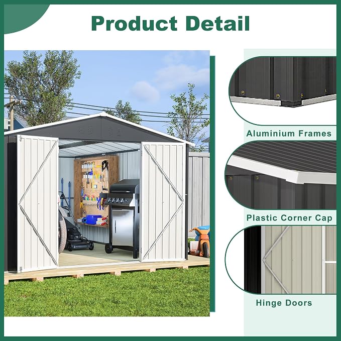 Outdoor Storage Shed 10x12 FT, Utility Metal Tool Storage - Image 5