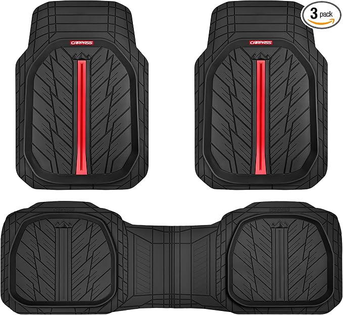 CAR PASS Tire Tread DeepDish Rubber Floor Mats by CARPASS