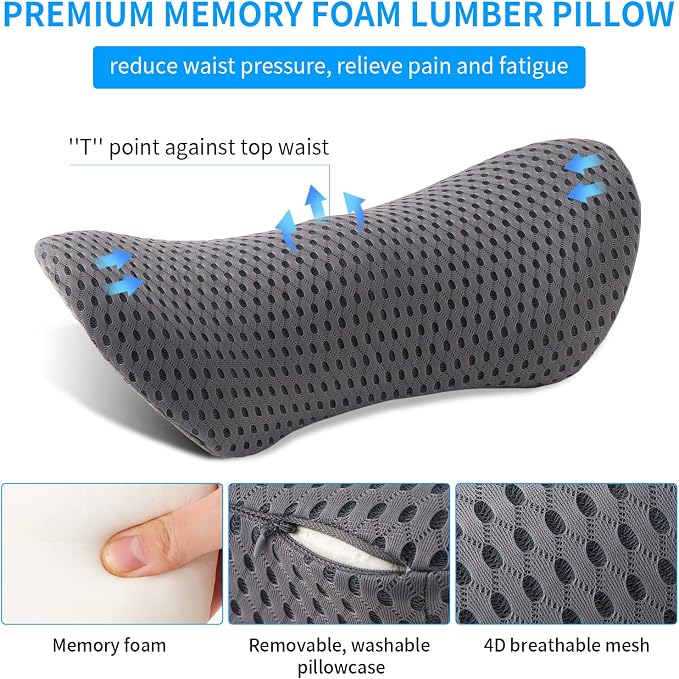 Lumbar Pillow, Memory Foam Lumbar Support Pillow - Image 2
