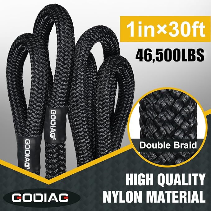 GODIAG 1"×30ft Kinetic Recovery Tow Rope Heavy Duty Energy Rope - Image 2